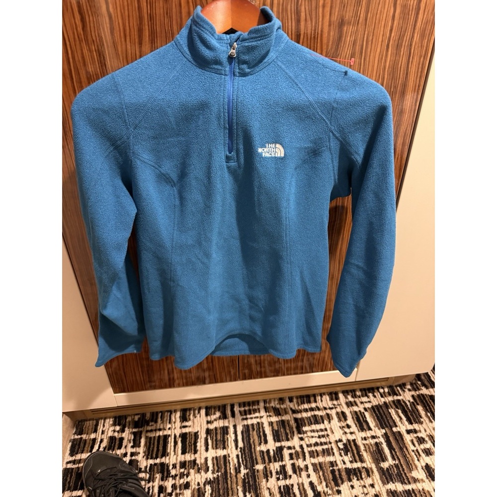 The North Face Polartec Fleece Womens Half Zip Jacket Blue Small
